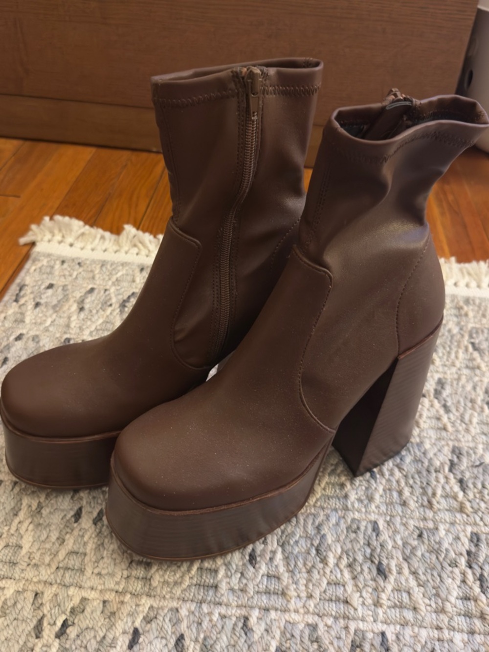 Steve Madden Brown Platform Ankle Booties